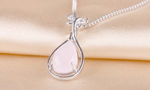 Venta al por mayor- (sin cadena) Collar colgante de mariposa de piedra natural Pipa Pink cristales Regalo de joyería hipoalergénica para mujeres