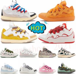 wholesale Chaussures en maille pour femmes Baskets Platformsole Shoe Laceup Extraordinary Sneaker Embossed Leather Curb Calfskin Caoutchouc Nappa Hommes Femmes Lavins Logo taille 46