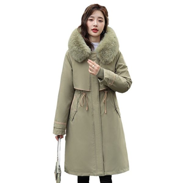 Veste d'automne avec col en fourrure pour femme, manteau ample en peluche, nouveau style à la mode, vente en gros