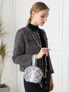 Sacs à main en serpentine PU pour femmes, petit sac à bandoulière avec chaîne, sac à main avec bracelet, Style européen et américain, vente en gros