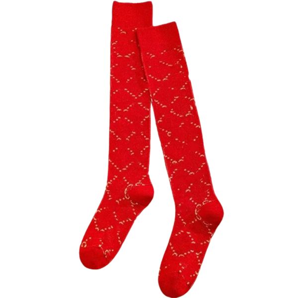 Venta al por mayor Calcetines de mujer Hip Hop de moda y exquisitos Calcetines hasta la rodilla para mujeres Calcetines estampados con letras completas de alto diseño Ropa de calle jj2