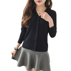 Sweateurs Femmes en gros - Femmes Slim Manches longues à manches à col V Cardigan Knitwear Casual Crochet Pull H11