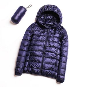 Wholesale Womens Bomber Jacket Plus Size 3XL-7XL Licht Ultradunne Lente Herfst Vrouwelijke Slanke Korte Jas Warme Duck Down Filler Sta