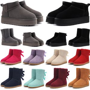 Bottes pour femmes en gros Australie botte de neige ultra mini plate-forme bottines Tasman chaussures de laine chaudes d'hiver en plein air Tazz Suede designer Australie Slipper