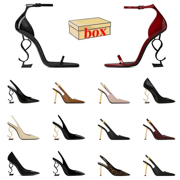 En gros, femmes hautes talons concepteurs sandaux de luxe brevetés classiques en suinté