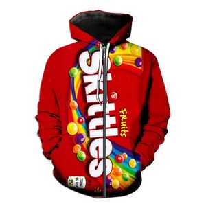 Vente en gros femmes/hommes Ramen nourriture Snack impression 3D sweats à capuche Halloween drôle Backwoods motif fermeture éclair Hoodies A011