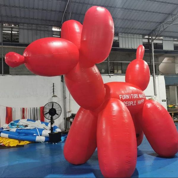 wholesale Maravilloso modelo de perro con globo rosa inflable gigante con soplador para decoración y publicidad de parques