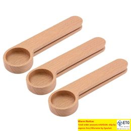 Cuillère à café en bois en gros avec pince cuillère à soupe en bois de hêtre massif mesure de grains de thé cuillères à mesurer Clips