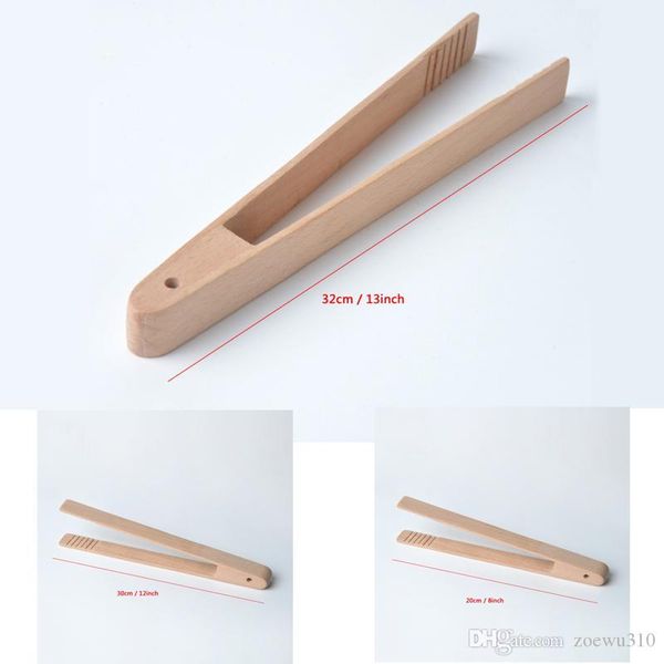 Venta al por mayor Clips de comida de madera Pinzas de pan Pinzas de madera de haya Postre Galletas Clip Pinzas de pastel Pinza de cocina multifunción Herramienta para hornear casera DBC VF1577