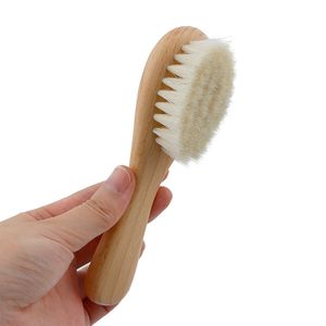 Brosse de bain ovale en bois, en laine naturelle, pour le visage et le corps, brosse de nettoyage pour enfants, douche, exfoliation, salle de bain, lavage Cepillo De Bano Ovalado De Madera, vente en gros