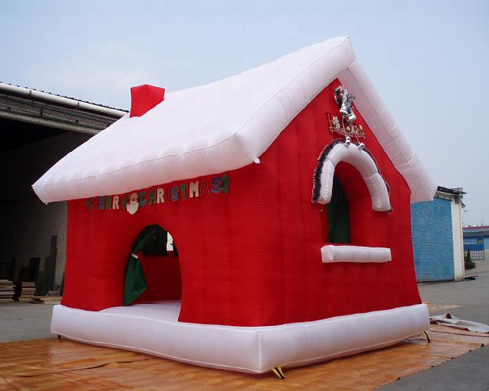 wholesale Xmas Inflatable Santa's Grotto/Christmas House/ Holiday cabin Tent for outdoor decoration