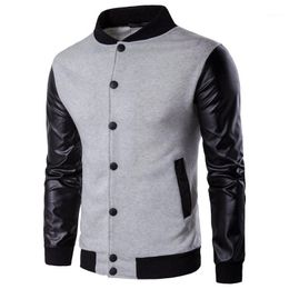 Heren Jassen Groothandel - YuwaIjiakken Lente Herfst Heren Merk Man Jacket Jas Barcelone Varsity Wol Synthetic Lederen Letterman Jac