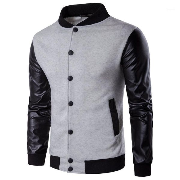 Chaquetas de hombre al por mayor- YuWaiJiaRen primavera otoño hombre marca hombre chaqueta abrigo Barcelone Varsity lana cuero sintético Letterman Jac