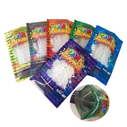 Groothandel zipper gummies verpakkingszakken vochtige hersluitbare mylar tassen geur proof tassen stand-up ziplock food opslag folie zacht zakje 10*17 cm