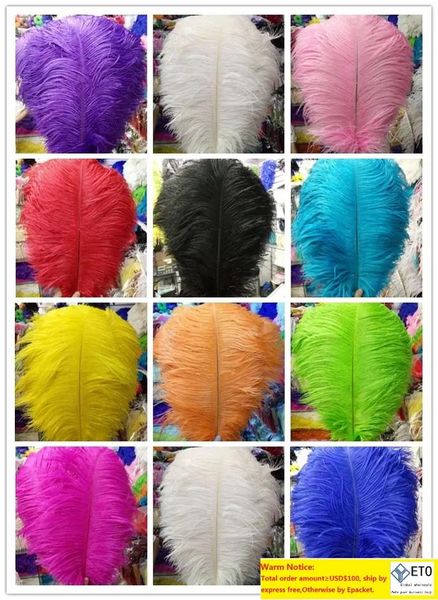 Wholesale100 pcs beaucoup de plumes d'autruche pour la décoration de table de centres de table de mariage 10 types de couleurs peuvent choisir