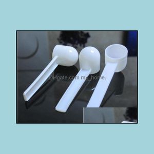 Wholesale1000pcs Plastique blanc professionnel 5 grammes 5G Scoops / cuillères pour nourriture / lait / poudre à lavage / médecine Mesurer la livraison de gouttes 2021 cuillère