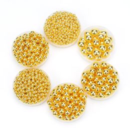 Wholesale3 4 6 8 10 mm Gol Silver Tone Perles en métal lisses Spacer Bols Perles pour les bijoux Making DIY Bracelet Collier Accessoires