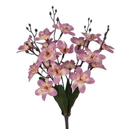 Wholesalea Hoge Kwaliteit 20 Hoofden Orchidee Boeket Kunstzijde Bloemen Herfst Magnolia Boeket Tafel Centerpieces Thuis Kerstmis Nieuwjaar Decoratie