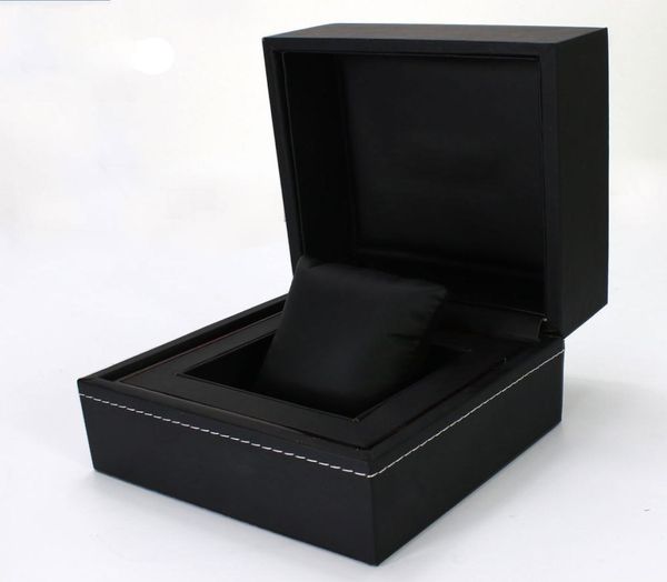 Grossiste de haute qualité 2019 Nouvelle boîte de montre en cuir noir pour boîtes-cadeaux Papers Card1858057