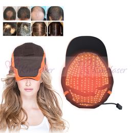 Livraison gratuite! Grossiste Laser Cap cheveux croissance des cheveux lasers 650nm laser de bas niveau machine de thérapie laser produit de croissance des cheveux