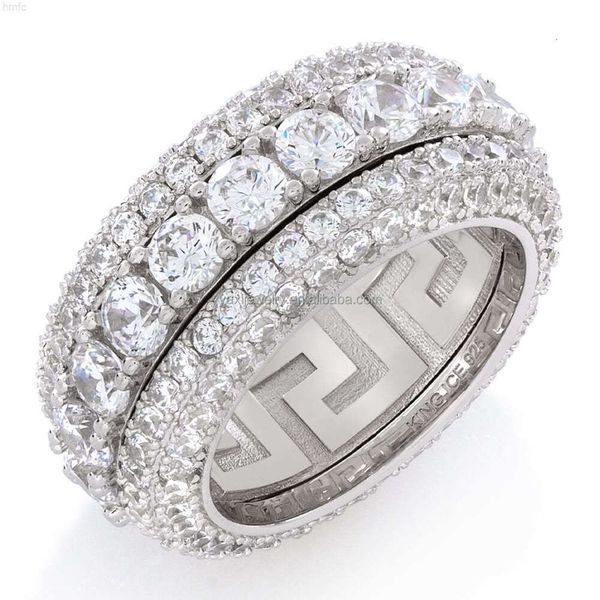 Precio mayorista joyería fina S925 plata 9k 10k 14k 18k oro Moissanite anillos de diamantes para hombres Hip Hop