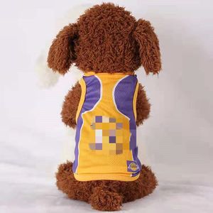 groothandel benodigdheden Kleding Vest Basketbal Jersey Ademend Huisdier designer Kleding Puppy Sportkleding Lente Zomer Katoenen bal Shirt Lakers Enorme Grote Honden 6XL