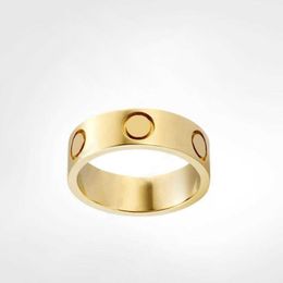 Groothandelaren Titanium staal Silver Love Ring Men and Women Rose Gouden sieraden voor geliefden paar ringen cadeau maat 5-11 breedte 4-6 mm