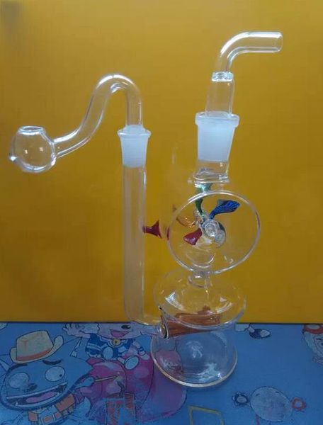 Mayoristas de narguile Estilo de molino de viento Vidrio transparente Cachimba bong presentó accesorios completos