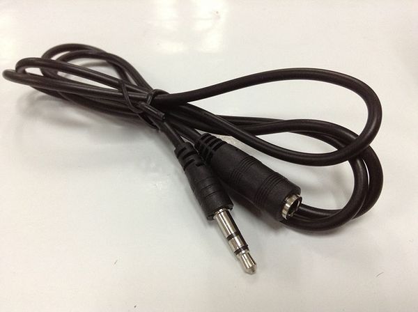 Ventas al por mayor 200 unids/lote negro 3 pies 1 M Cable de extensión de Audio estéreo 3,5mm macho a hembra envío gratis