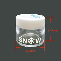 Groothandel 3,5 g bloem sneeuw premium glazen potten verpakking 60 ml helder glazen opslagcontainer