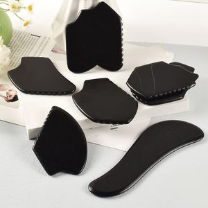 Grossais Black Bian Stone Gua Sha Massage Tools Beauty Stroting Guasha Board for Body Face Skin Restanding Anti-Aging