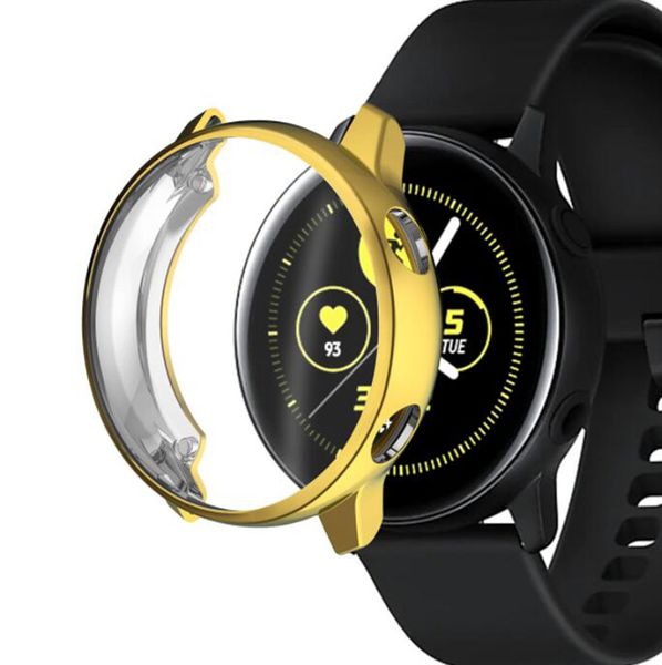 Ventas al por mayor Compre correas de reloj galvanizadas a granel Adecuadas para Samsung Galaxy Watch Active TPU cubierta protectora Smartwatch cubierta protectora de pantalla