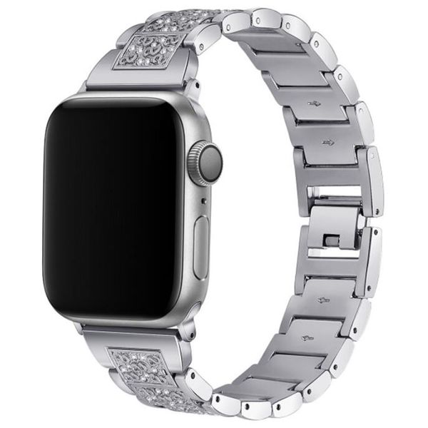 En gros, navire des bandes de montre en diamant à trois perches, plus récente sangle en acier inoxydable en métal iWatch4 pour Apple Watch 38 / 40mm 42 / 44mm