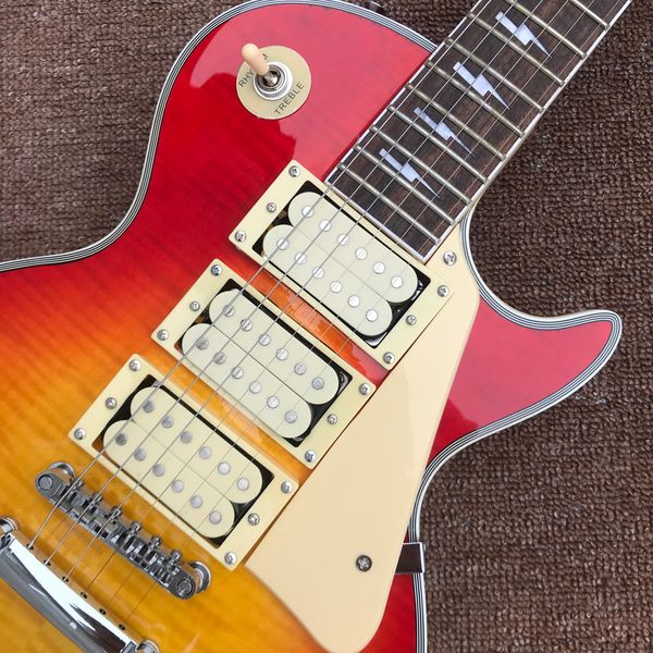 Custom shop Ace frehley signature 3 micros guitare électrique, bois d'érable flammé de haute qualité, livraison gratuite