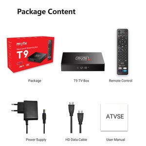 Decodeur de télévision en gros T9 avec middleware mytv smarters 3 lecteur 4 Go 32 Go S905W2 ATV BT Voice Remote Android Smart Media TV Box