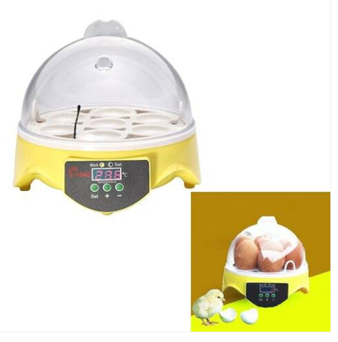 Grossistnivå Gratis frakt Unique Automatic 7 Eggs Turning Incubator Chicken Hatcher Temperature Control EU-kontakt