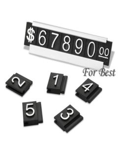 Wholesilver 30 sets bijoux étiquette d'affichage étiquette de numéro de compteur réglable Cube Signe avec une base stand5029377