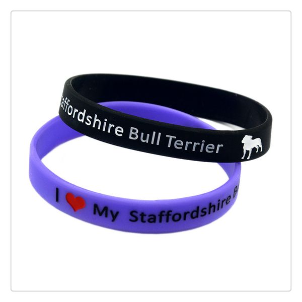 Bracelet en Silicone I Love My Staffordshire Bull Terrier, 100 pièces, un excellent moyen de montrer votre soutien