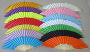 Groothandelaar Stijl Dames Bamboo Paper Fan Hollow Out Hand Vouwen fans Decoratie Decoratie voorkeur buiten Wedding Party1321393