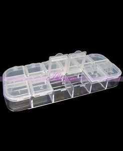 Wholetransparant Plastic 12 Mini Box Storage Sieraden Nagel Art Tips Poeder Tool Case4810750