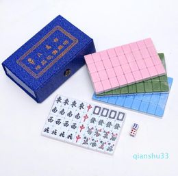 WholeTravel Mini Mahjong 24mm Mini portatile cinese Mahjong Set da viaggio tradizionale gioco da interni Può giocare a Janpanese Mahjong2382602