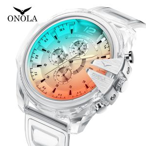 Wholewatches Grensoverschrijdende Hot Onola Modetrend Nieuwe Plastic Student Dames Heren Waterdichte Tape Quartz Horloge Horloges