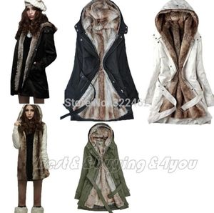 Hoodies en fourrure entières entières dames hivernales chaudes de veste de manteau long veste usine sxxxl sur 9764429