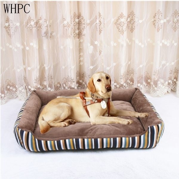 WHPC Stripe lit pour animaux de compagnie pour les grands petits chiens et chats moyens doux canapé chaud chaise longue animaux chiot nid en gros Y200330
