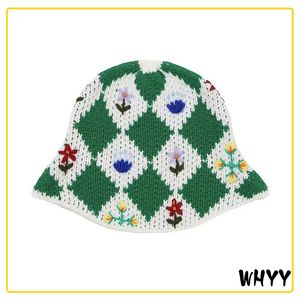 WHYY 2023 été fleur Crochet chapeau drôle nouveauté bonnets tricot casquette seau chapeau femmes Style coréen Panama accessoires