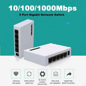 Buscadores Wi-Fi 1000M Gigabit Mini 5 puertos Fast Ethernet Network Switch LAN Hub RJ45 e ing Shunt Desktop 230515