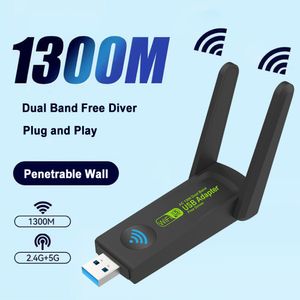 Wi-Fi Finders 1300Mbps WiFi USB 3.0 Adapter 802.11AX Dual Band 2.4G5GHz Draadloze Wi-Fi Dongle Netwerkkaart RTL7612 voor Win 1011 PC 230731