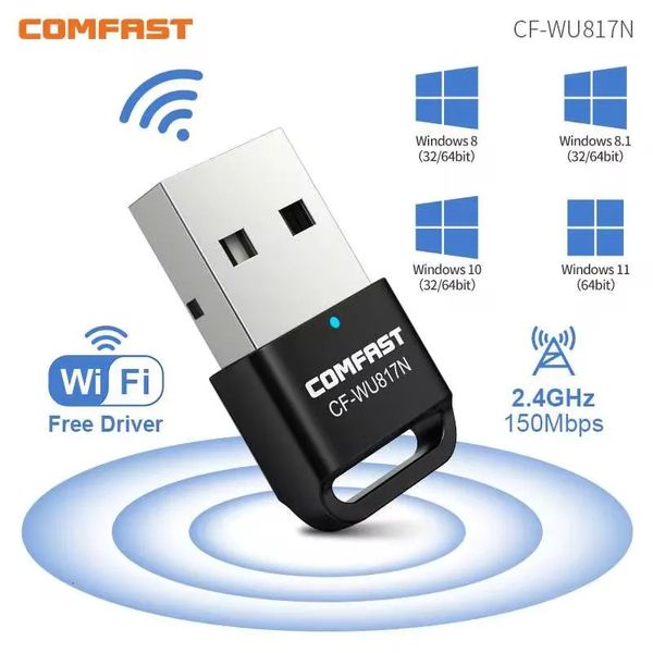 Wi Fi Finders 150Mbps MT7603U RTL8188 Red inalámbrica Tarjeta Lan Adaptador WiFi USB Receptor LAN Clave Dongle Antena para PC Win 7 8 10 11 231019