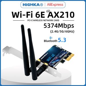 Wi Fi Finders 6E intel AX210 PCIe Wifi Card 2 4G 5G 6GHz 5374Mbps PCI Express Wireless Network Cards Bluetooth 5 3 WiFi Adapter for PC 231019