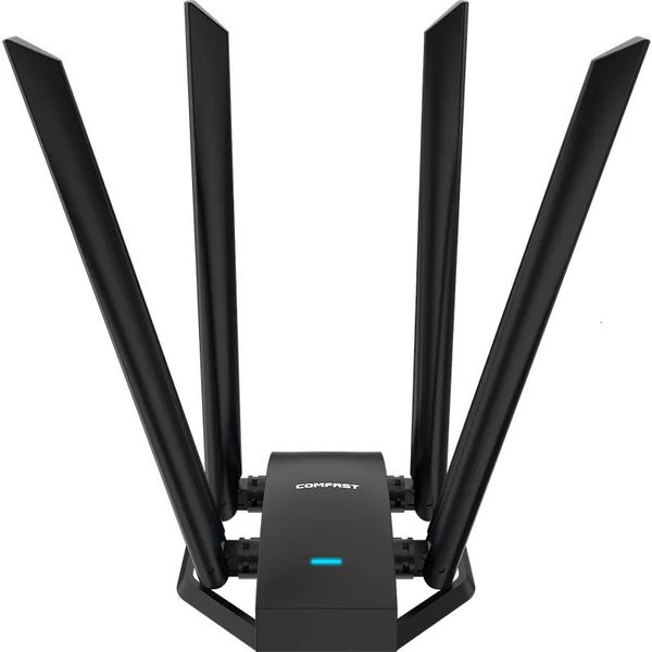 Wi Fi Finders Comfast 1300Mbps Dual Dand 2 4G 5GHz Carte réseau USB Adaptateur WiFi sans fil à gain élevé 4 Antenne 6dbi Bureau Linux Wi Fi Réception 231019